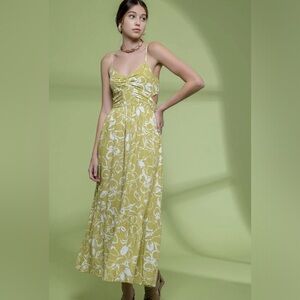 By The River Indie Floral Hawaiian midi/maxi dress size small.